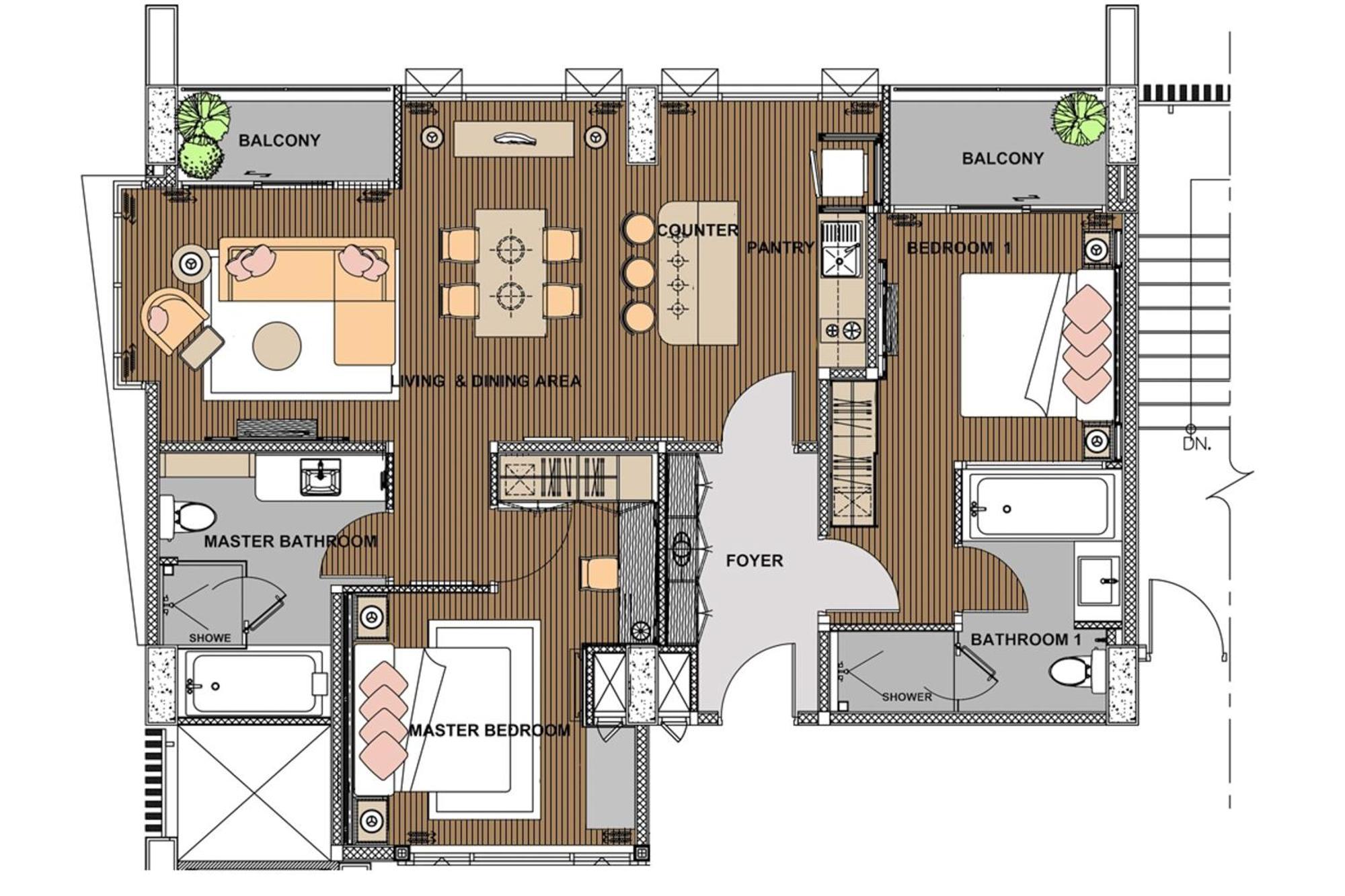 Suite com 2 Quartos